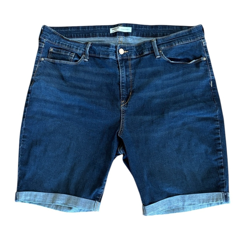 Signature Levi's High Waist Blue Jean Cuffed Bermuda Shorts Size 20
